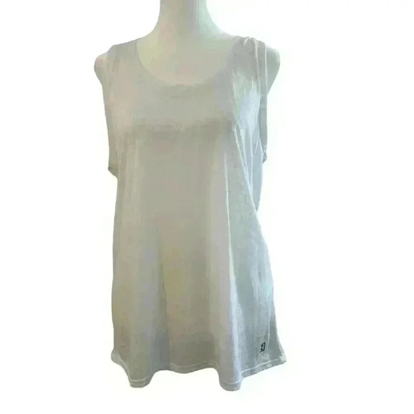 Z by ZELLA WHITE BURNOUT LEOPARD PRINT LOOSE FIT COTTON BLEND TANK SIZE LARGE - Picture 7 of 9